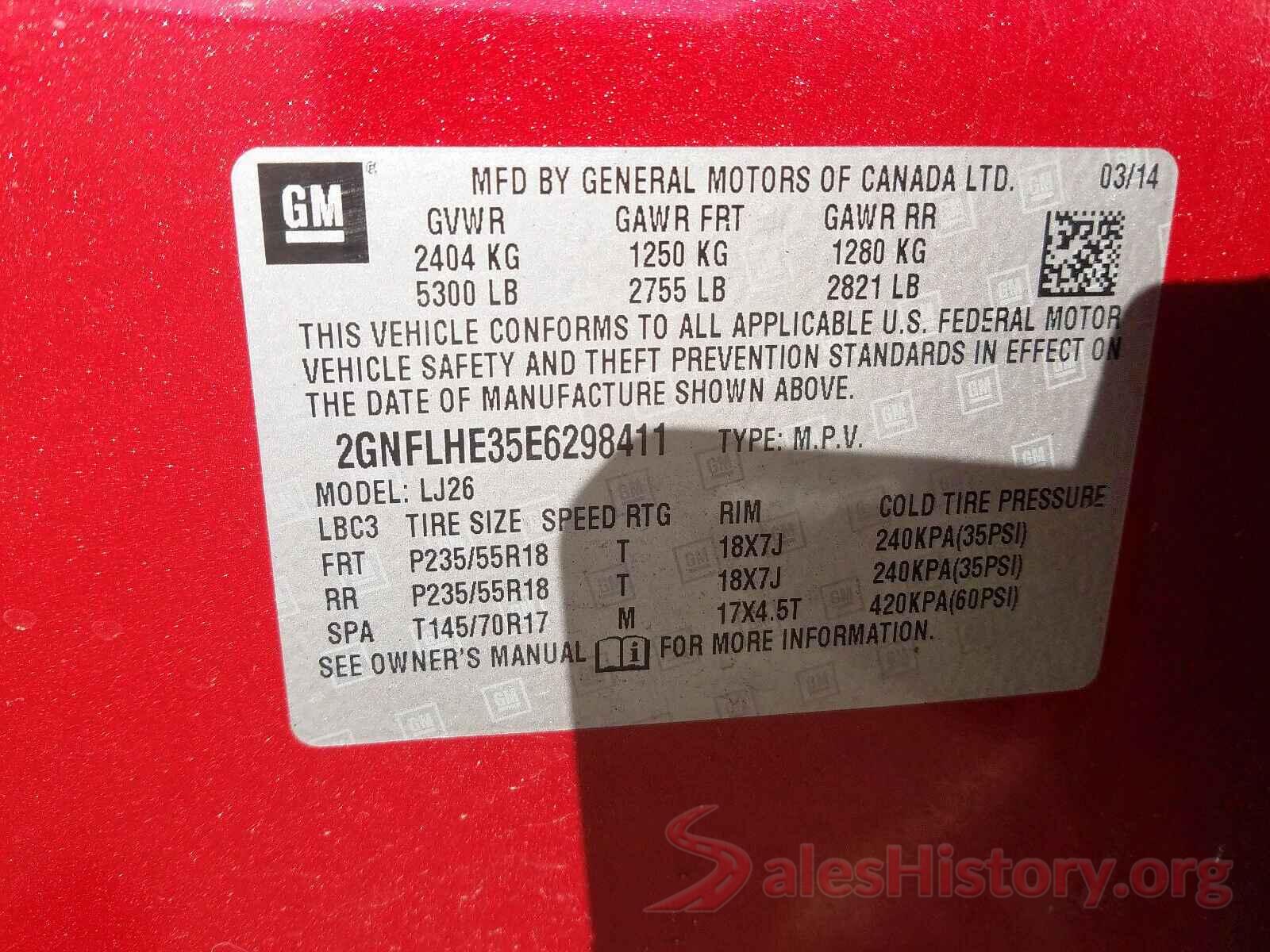 1C4RDJDG7KC633587 2014 CHEVROLET EQUINOX