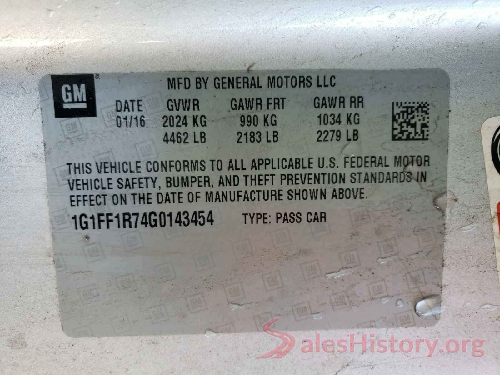 1G1FF1R74G0143454 2016 CHEVROLET CAMARO