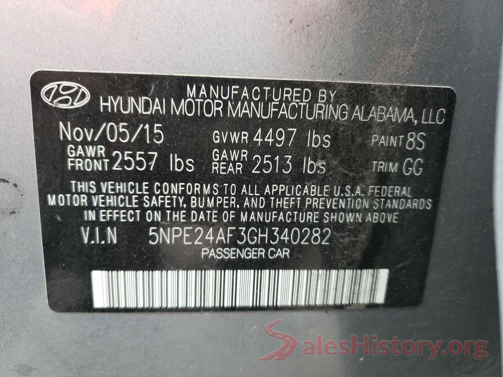 5NPE24AF3GH340282 2016 HYUNDAI SONATA