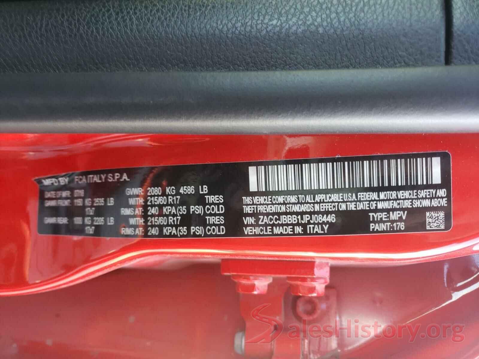 ZACCJBBB1JPJ08446 2018 JEEP RENEGADE