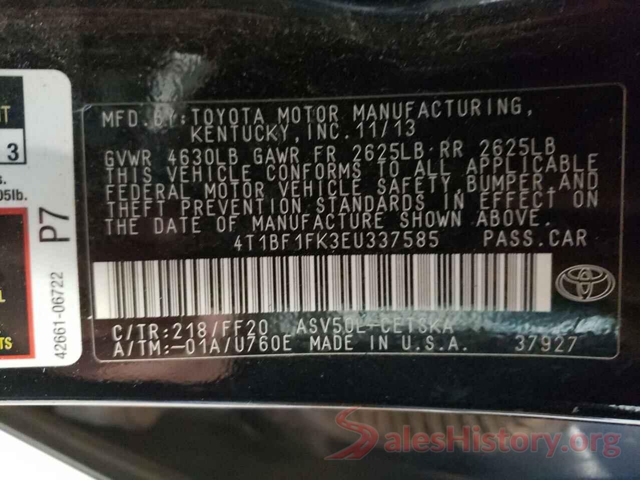 4T1BF1FK3EU337585 2014 TOYOTA CAMRY