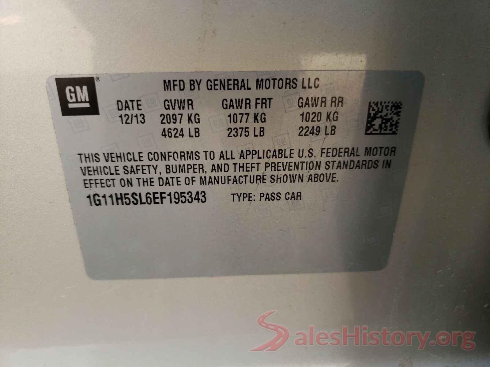 WP1AD2A20GLA71601 2014 CHEVROLET MALIBU