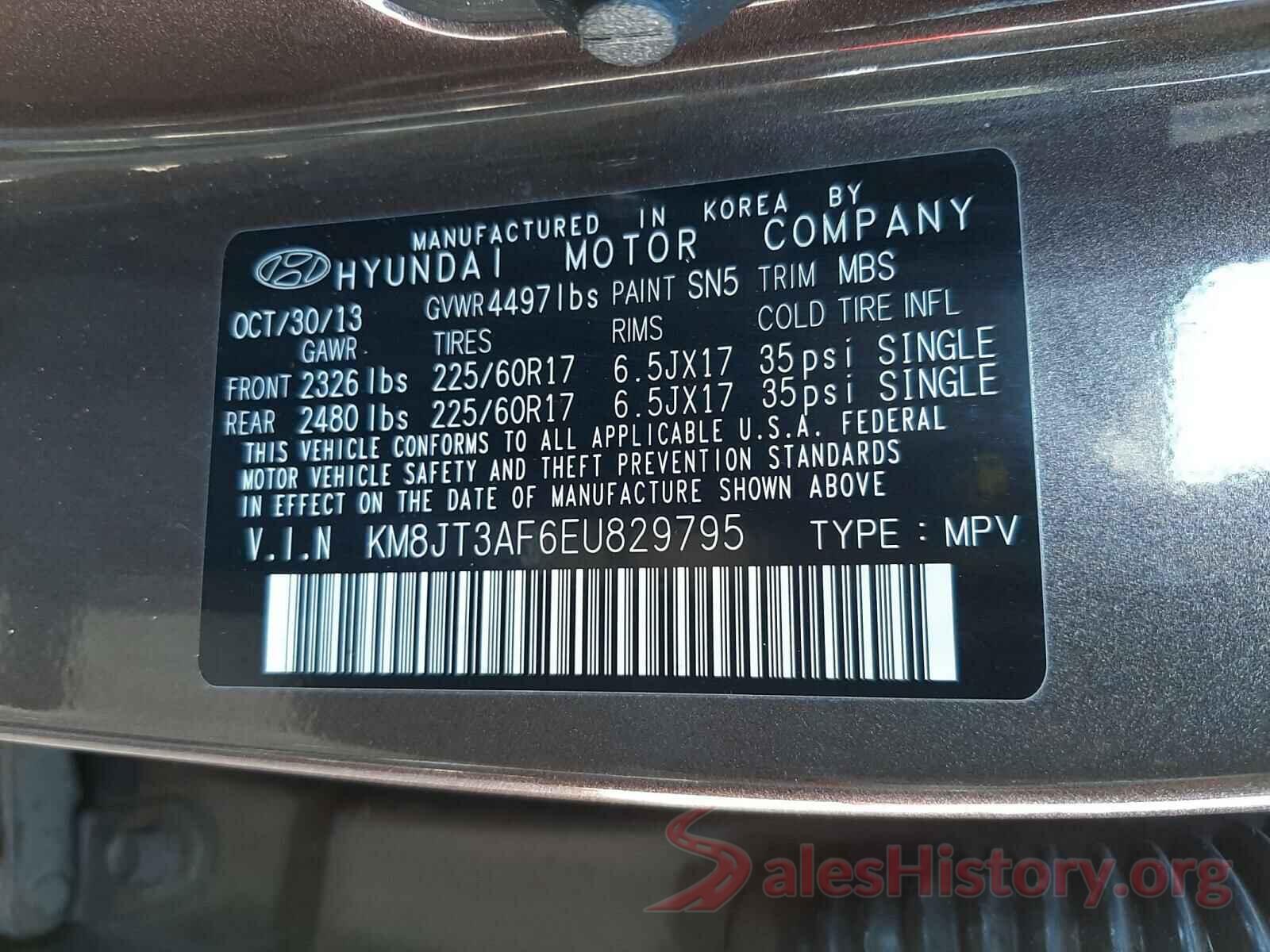 5N1DR2MM4HC607086 2014 HYUNDAI TUCSON