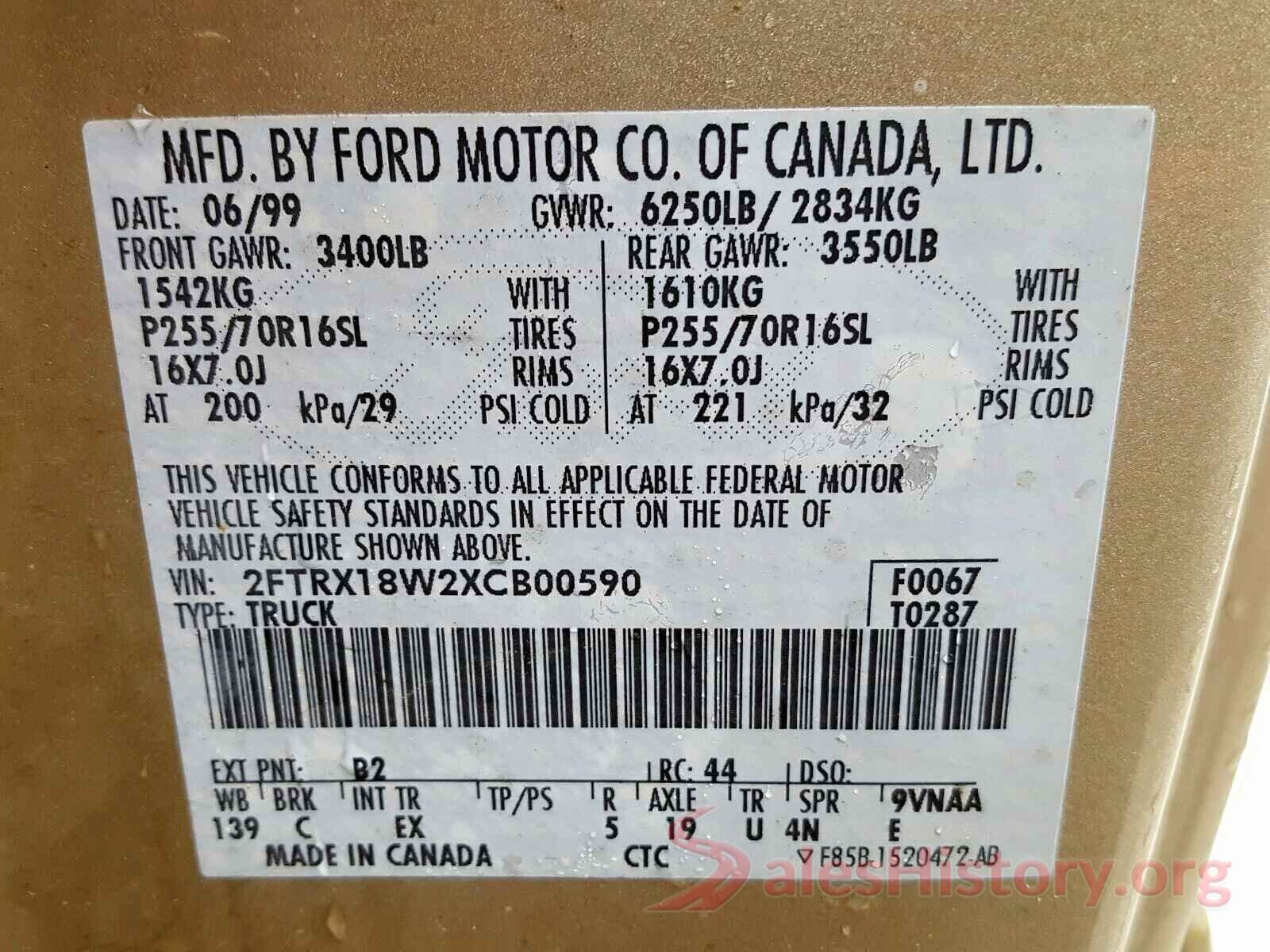 JF1VA1B62G9820828 1999 FORD F150