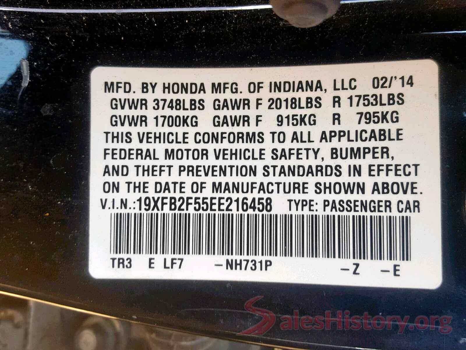 3VWC57BU9KM129214 2014 HONDA CIVIC LX