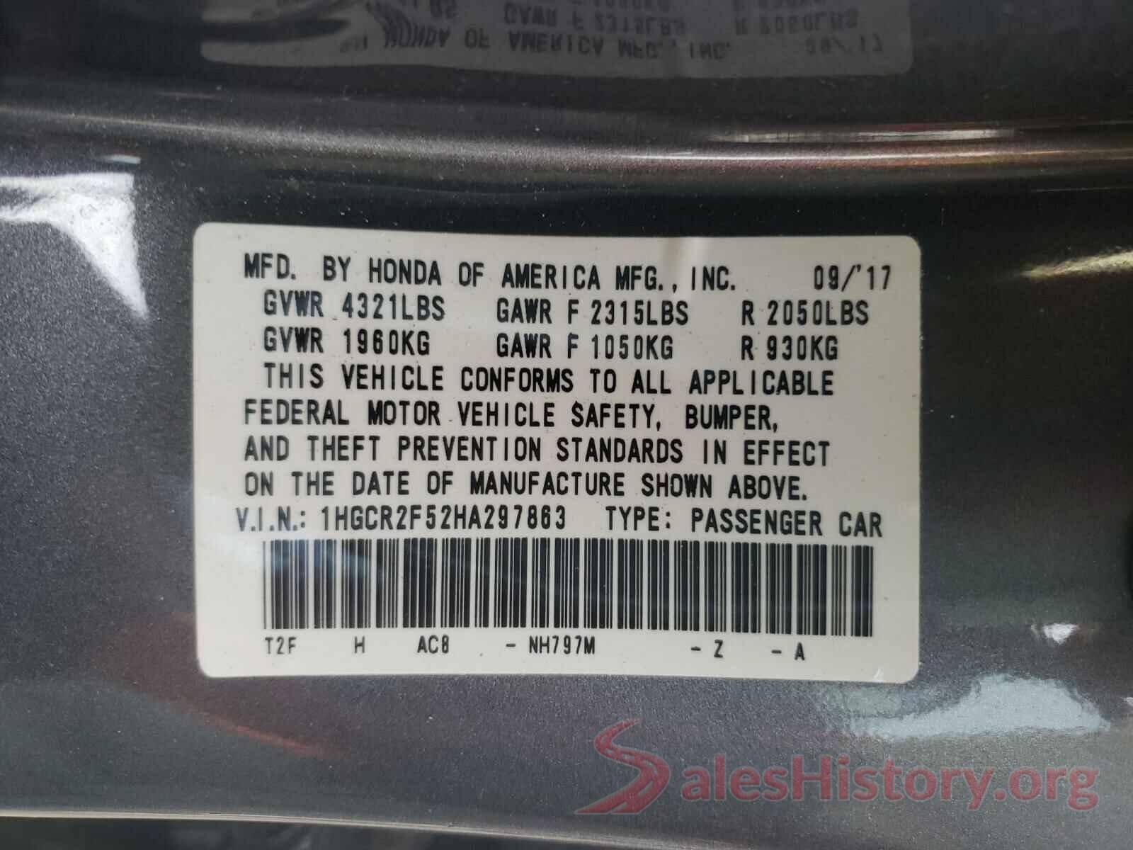 1HGCR2F52HA297863 2017 HONDA ACCORD