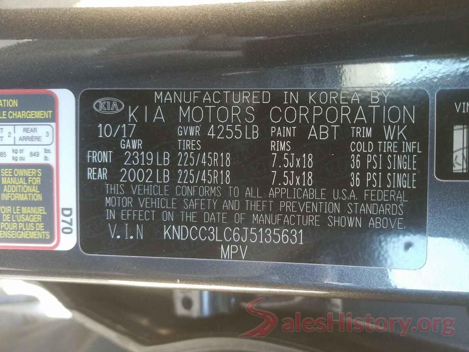 KNDCC3LC6J5135631 2018 KIA NIRO