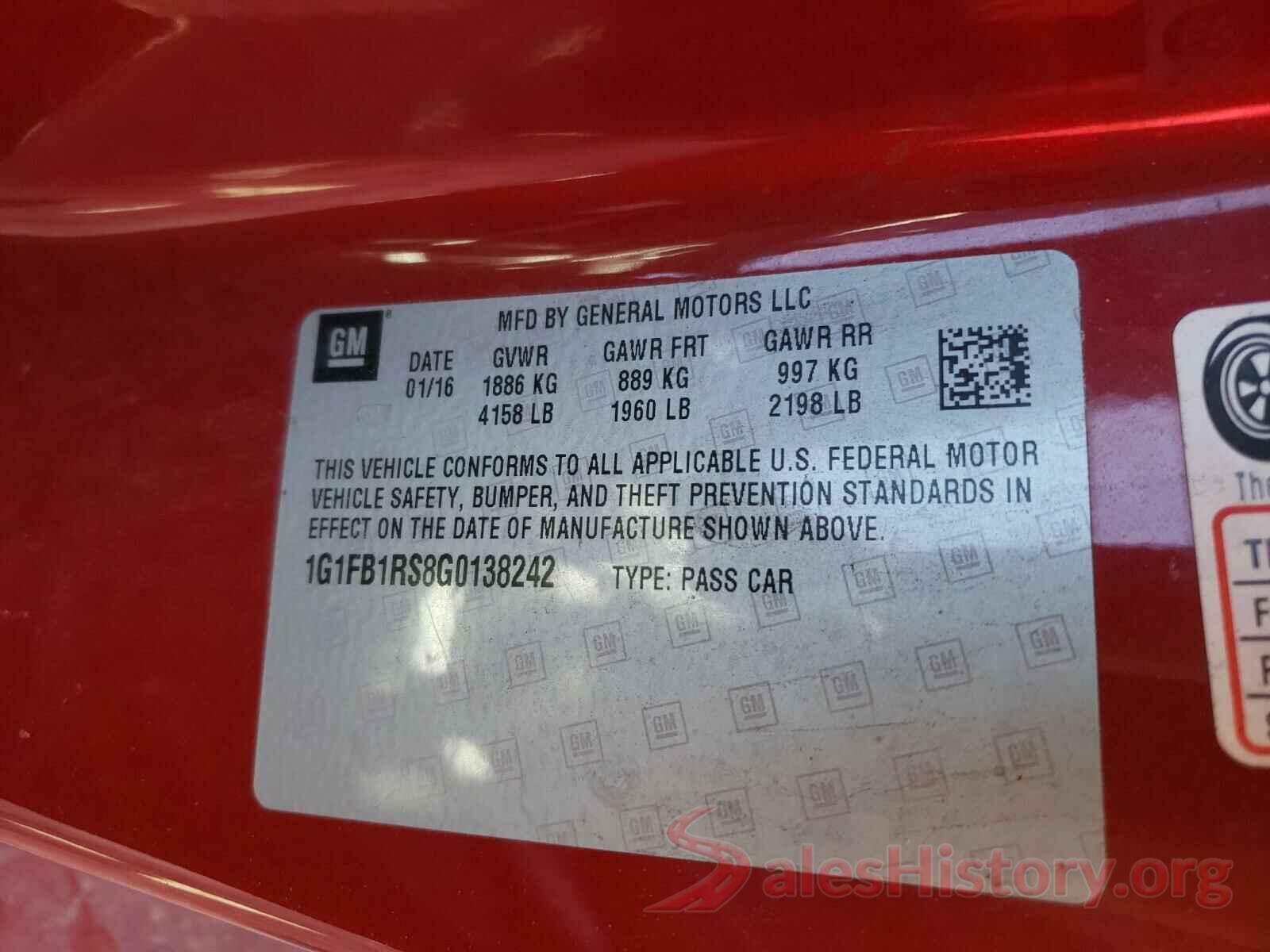 1G1FB1RS8G0138242 2016 CHEVROLET CAMARO