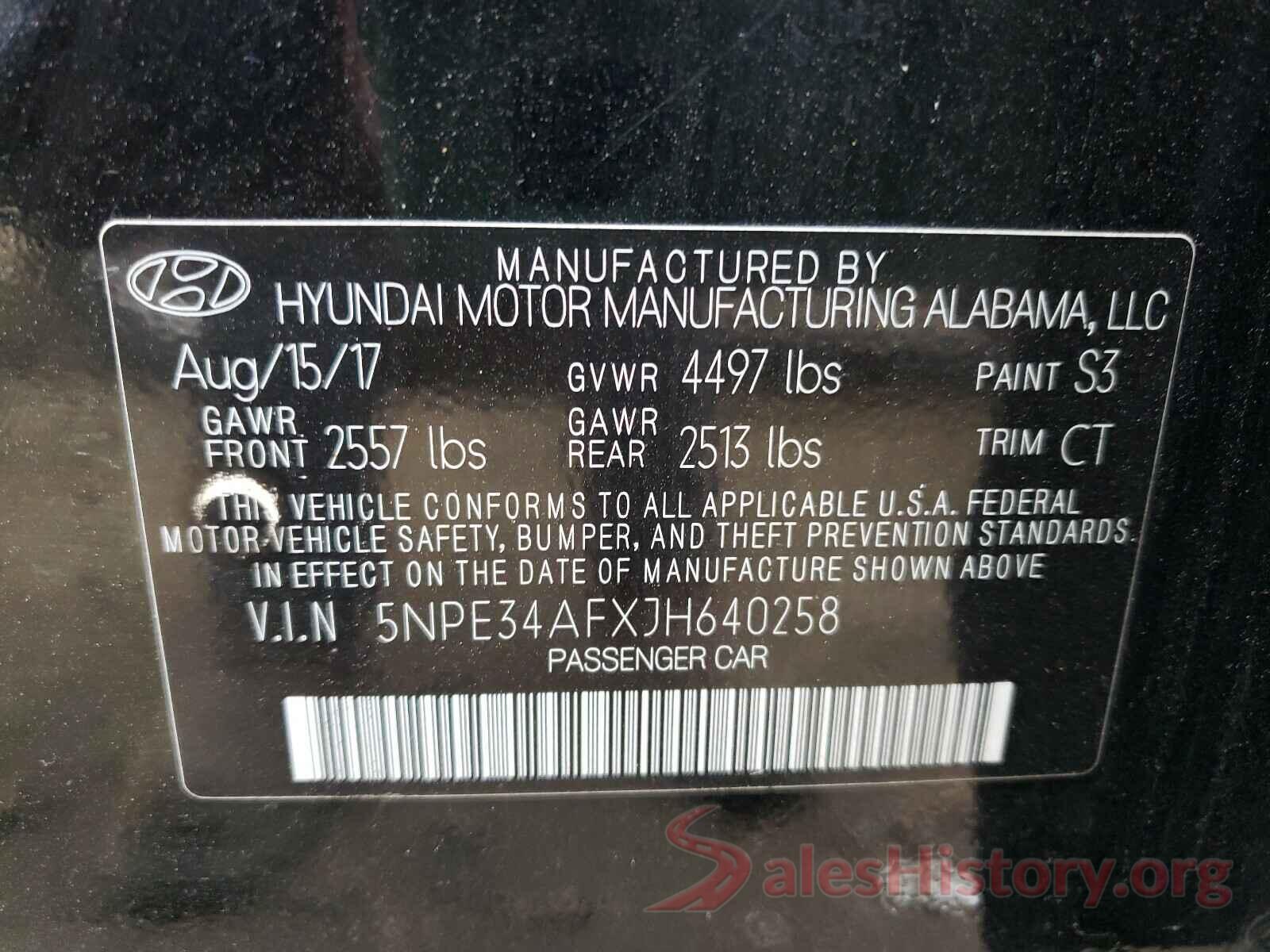 5NPE34AFXJH640258 2018 HYUNDAI SONATA