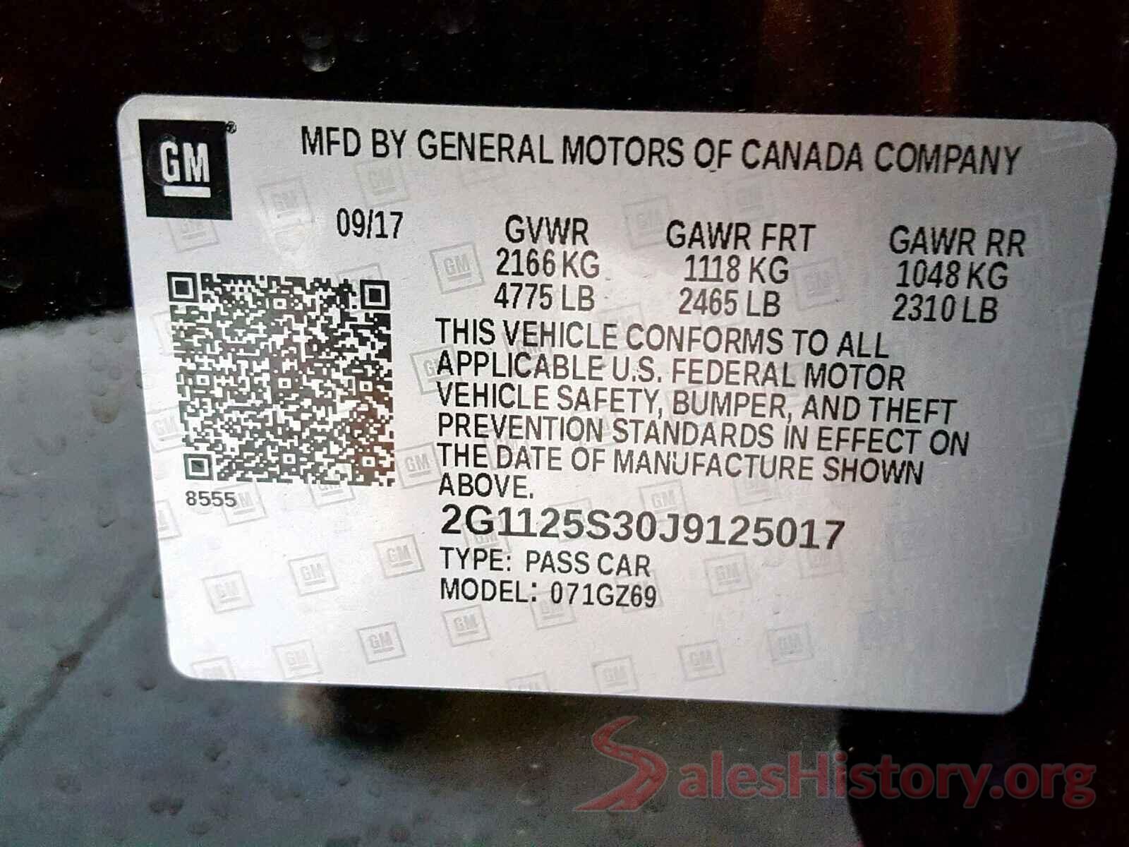 1HGCR2F55HA124614 2018 CHEVROLET IMPALA