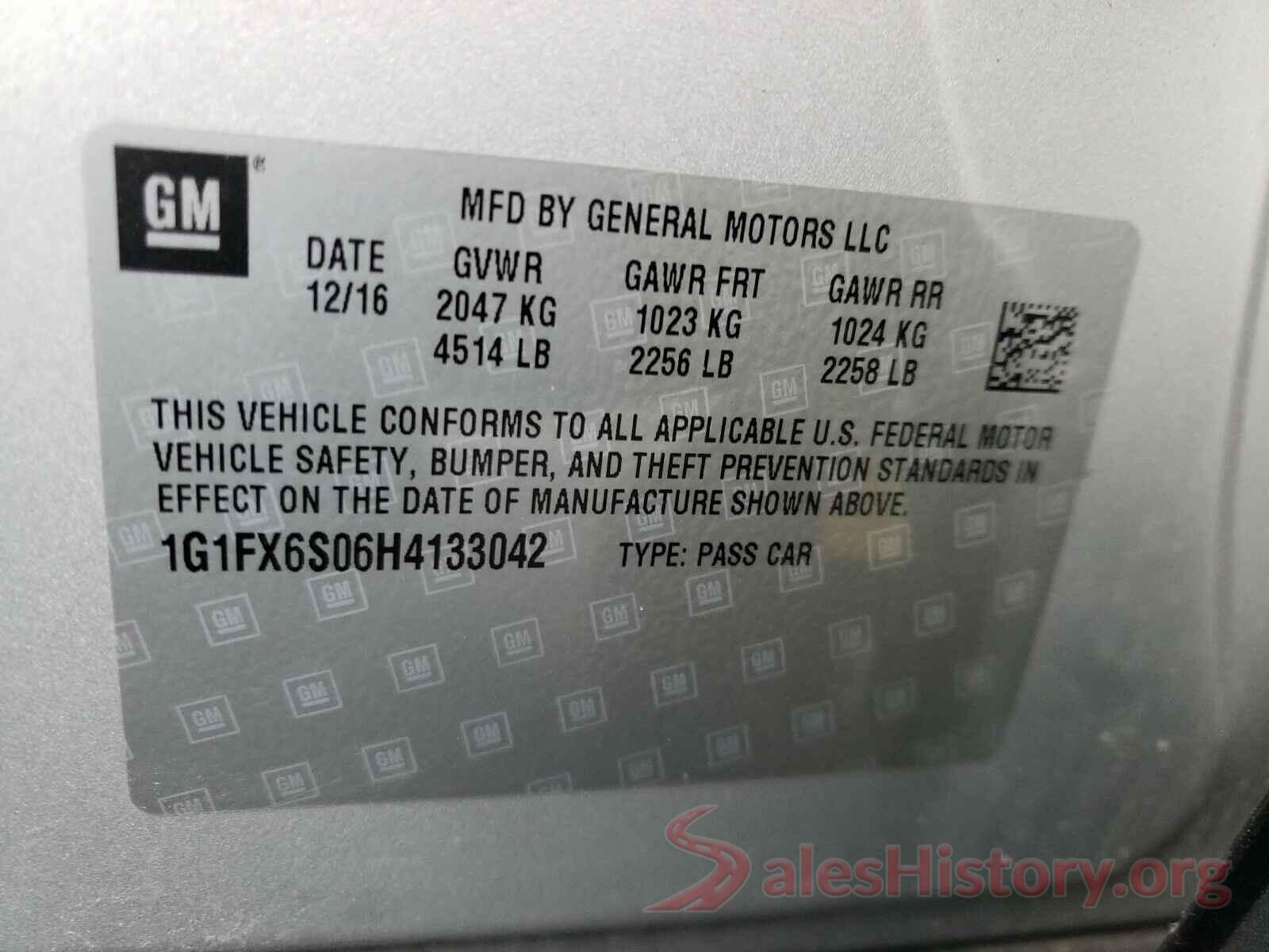 1G1FX6S06H4133042 2017 CHEVROLET BOLT