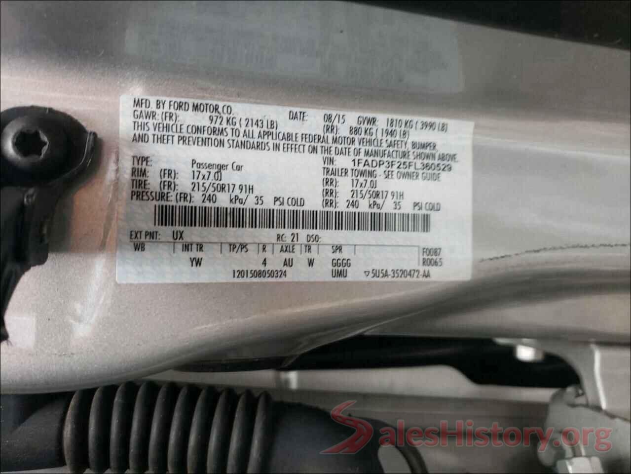 1FADP3F25FL360529 2015 FORD FOCUS