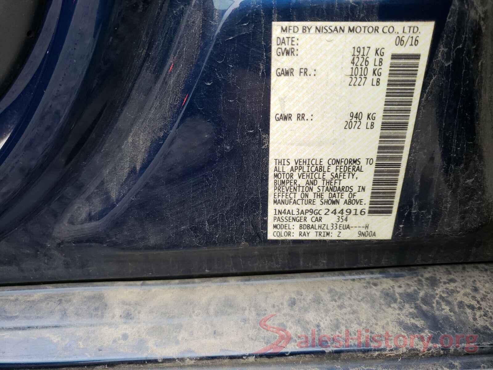 1N4AL3AP9GC244916 2016 NISSAN ALTIMA