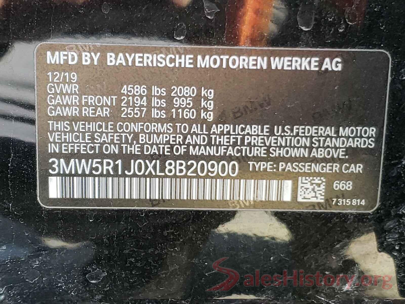 3MW5R1J0XL8B20900 2020 BMW 3 SERIES