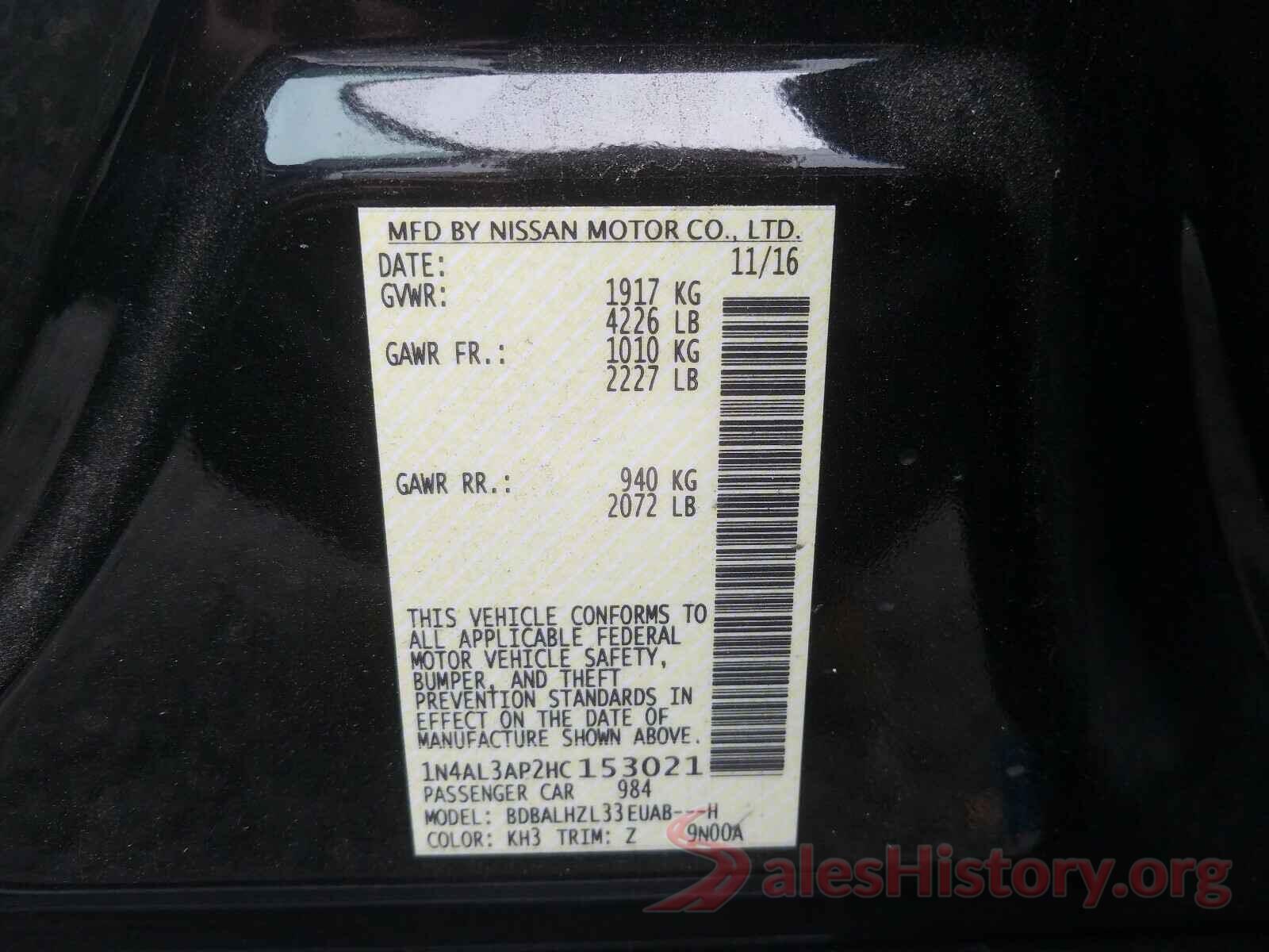 1N4AL3AP2HC153021 2017 NISSAN ALTIMA