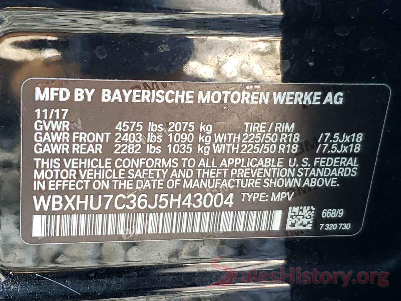 WBXHU7C36J5H43004 2018 BMW X1