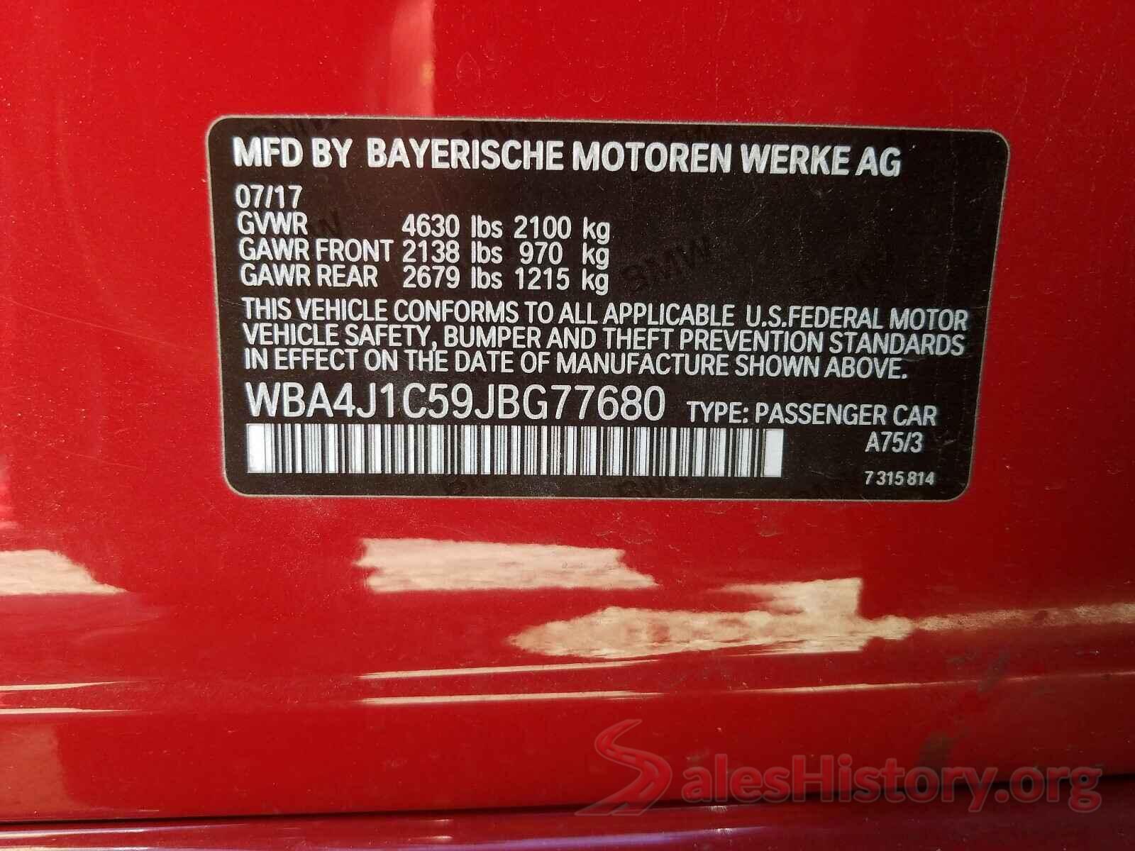 WBA4J1C59JBG77680 2018 BMW 4 SERIES