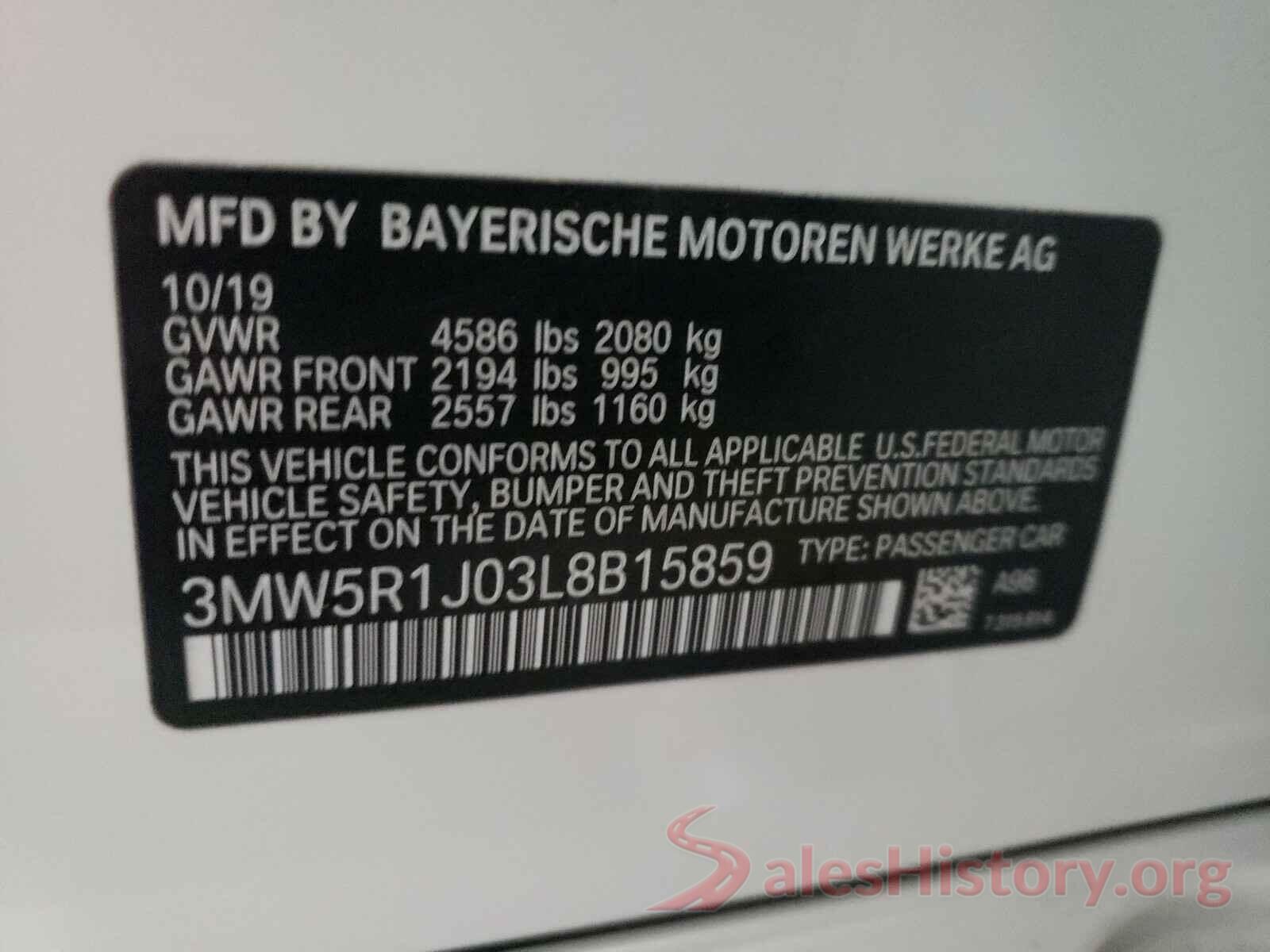 3MW5R1J03L8B15859 2020 BMW 3 SERIES