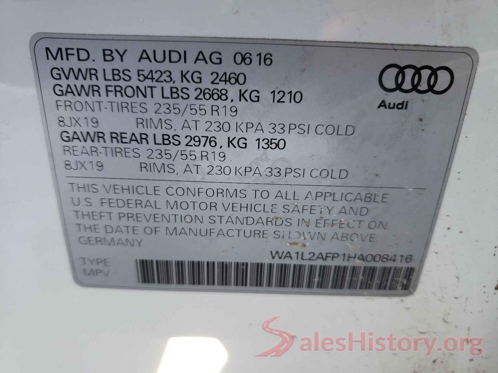 WA1L2AFP1HA008416 2017 AUDI Q5