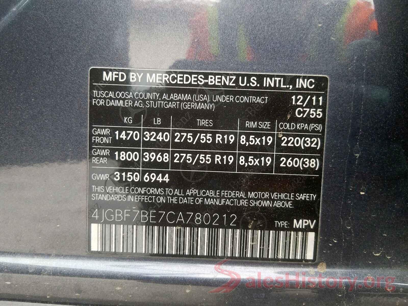 JA4APVAU8MU019516 2012 MERCEDES-BENZ G CLASS