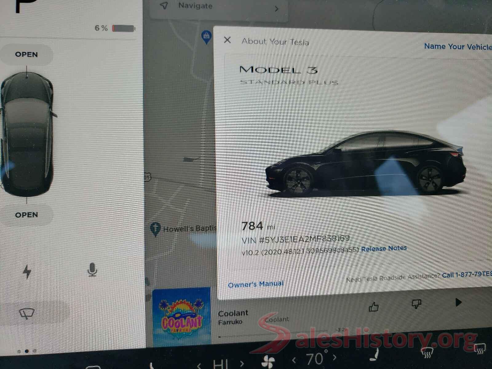 5YJ3E1EA2MF838169 2021 TESLA MODEL 3