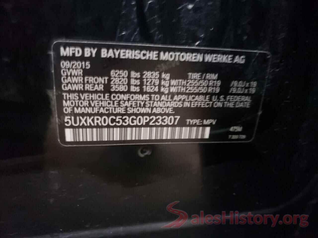 5UXKR0C53G0P23307 2016 BMW X5