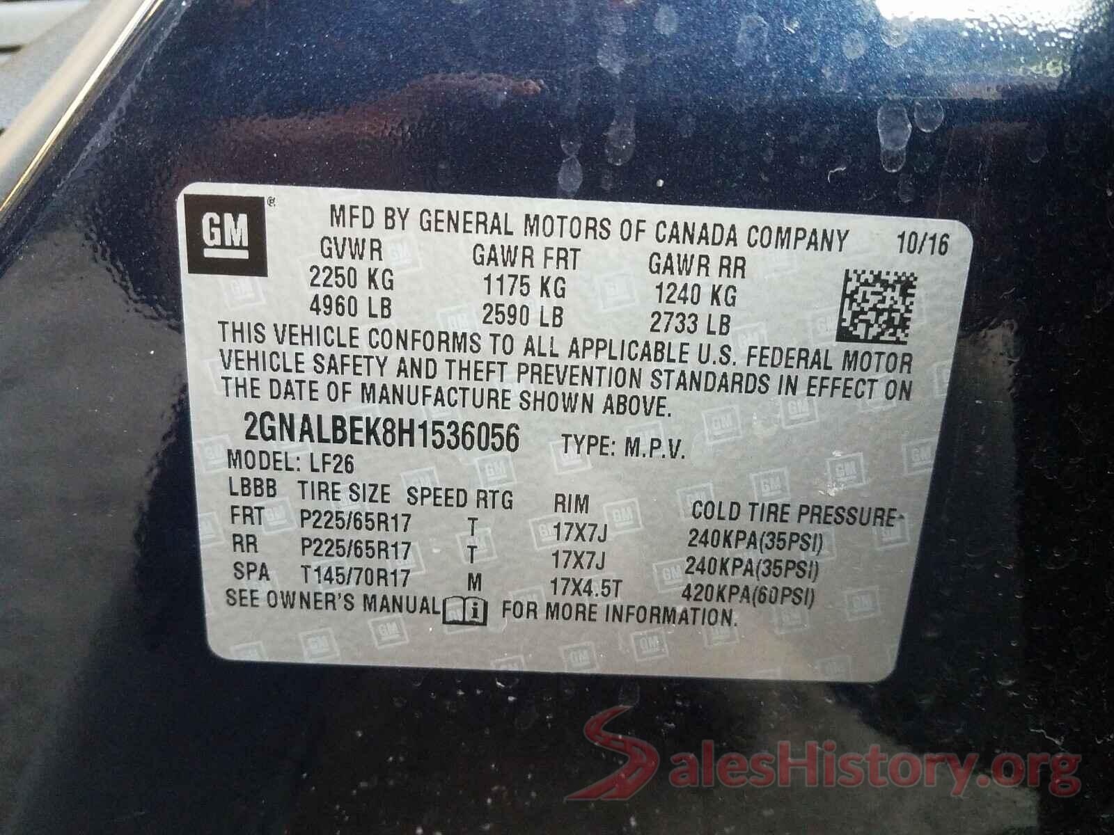 2GNALBEK8H1536056 2017 CHEVROLET EQUINOX