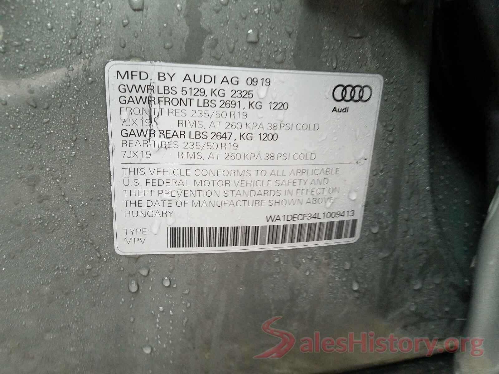 WA1DECF34L1009413 2020 AUDI Q3