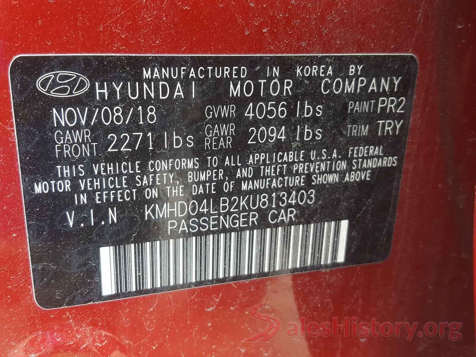 KMHD04LB2KU813403 2019 HYUNDAI ELANTRA