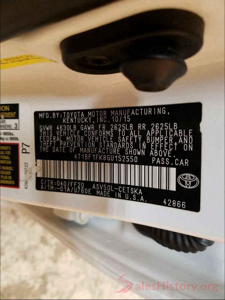 4T1BF1FK8GU152550 2016 TOYOTA CAMRY