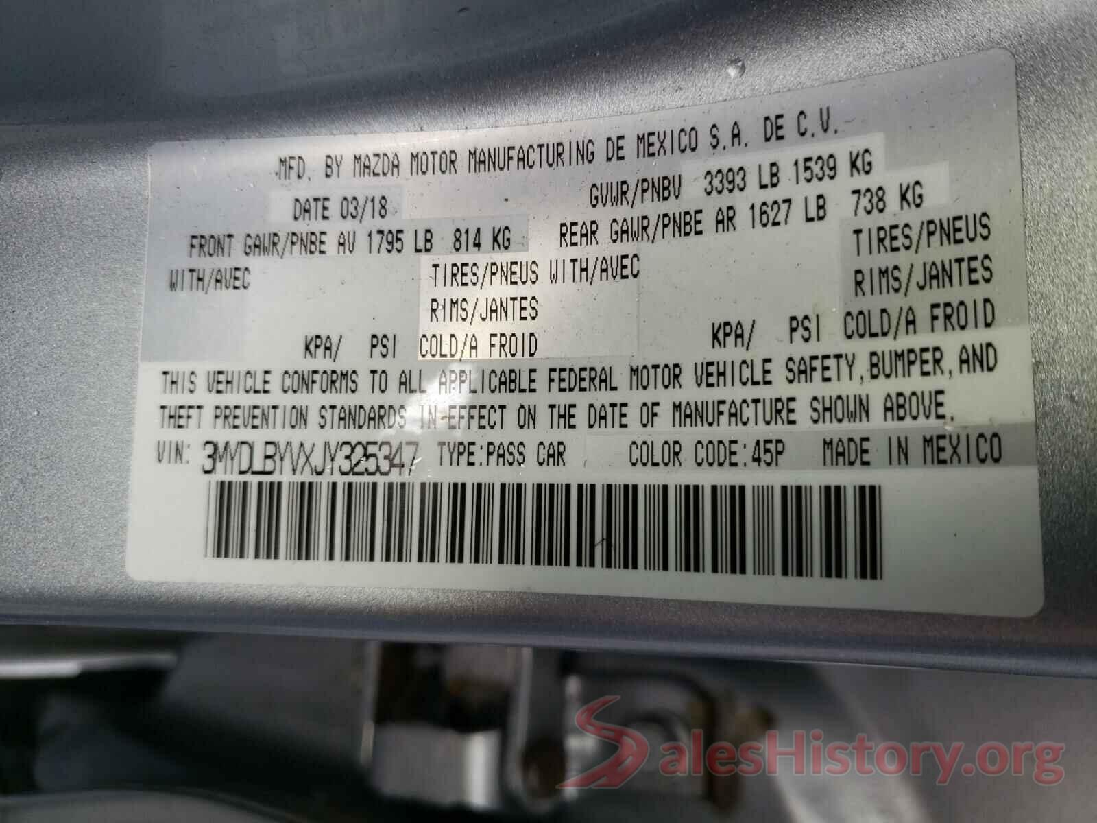 3MYDLBYVXJY325347 2018 TOYOTA YARIS