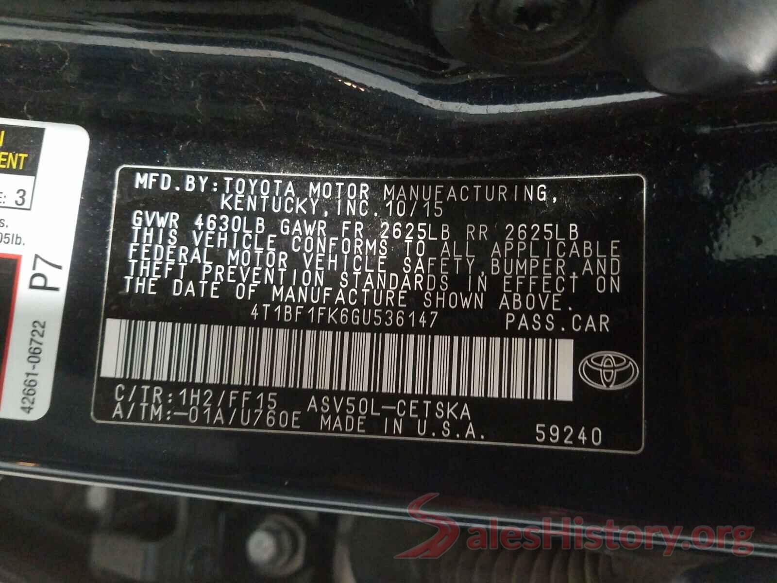 4T1BF1FK6GU536147 2016 TOYOTA CAMRY