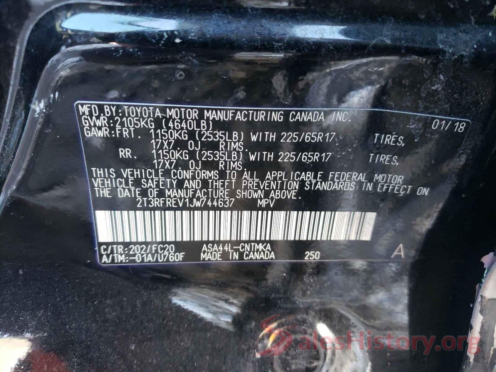 2T3RFREV1JW744637 2018 TOYOTA RAV4