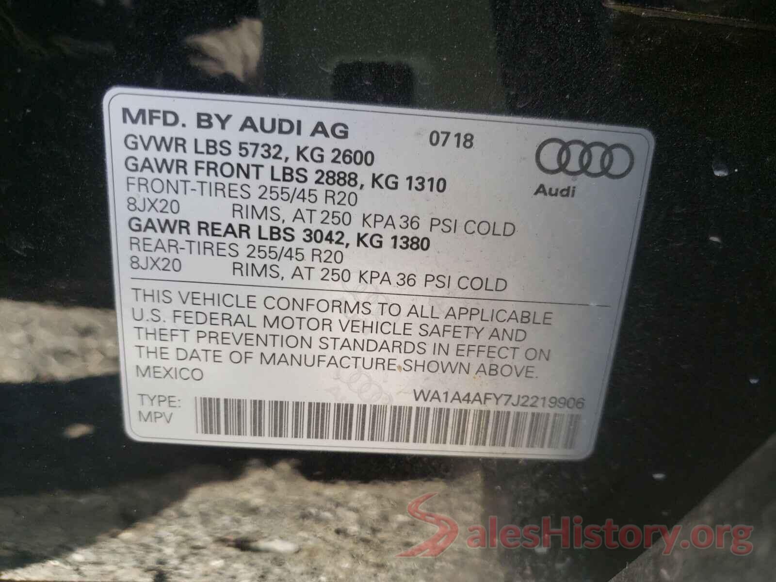 WA1A4AFY7J2219906 2018 AUDI SQ5