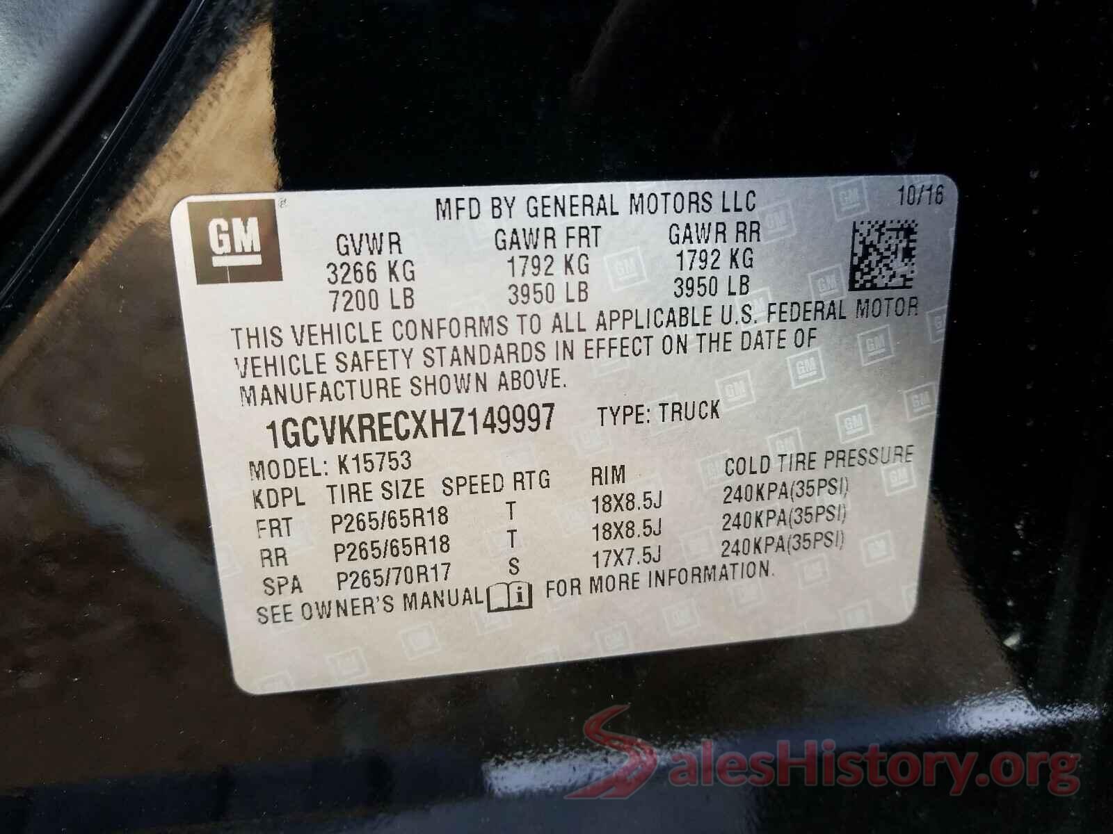 1GCVKRECXHZ149997 2017 CHEVROLET SILVERADO