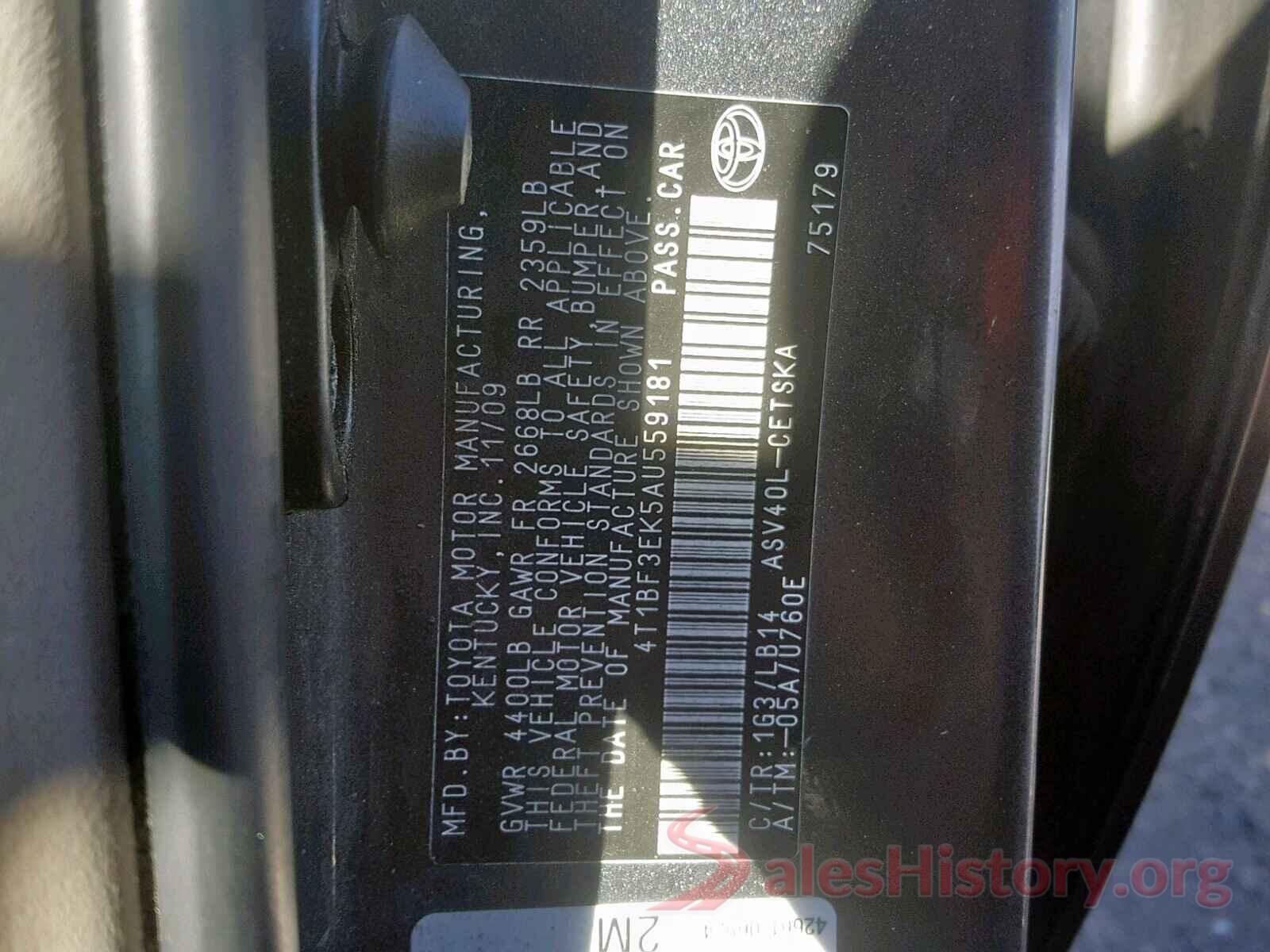 4T1BF3EK5AU559181 2010 TOYOTA CAMRY BASE