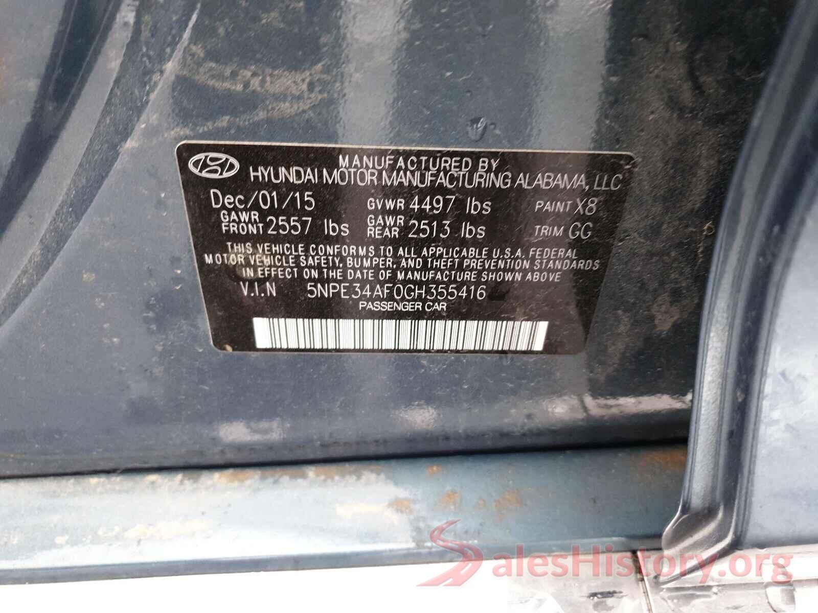 5NPE34AF0GH355416 2016 HYUNDAI SONATA