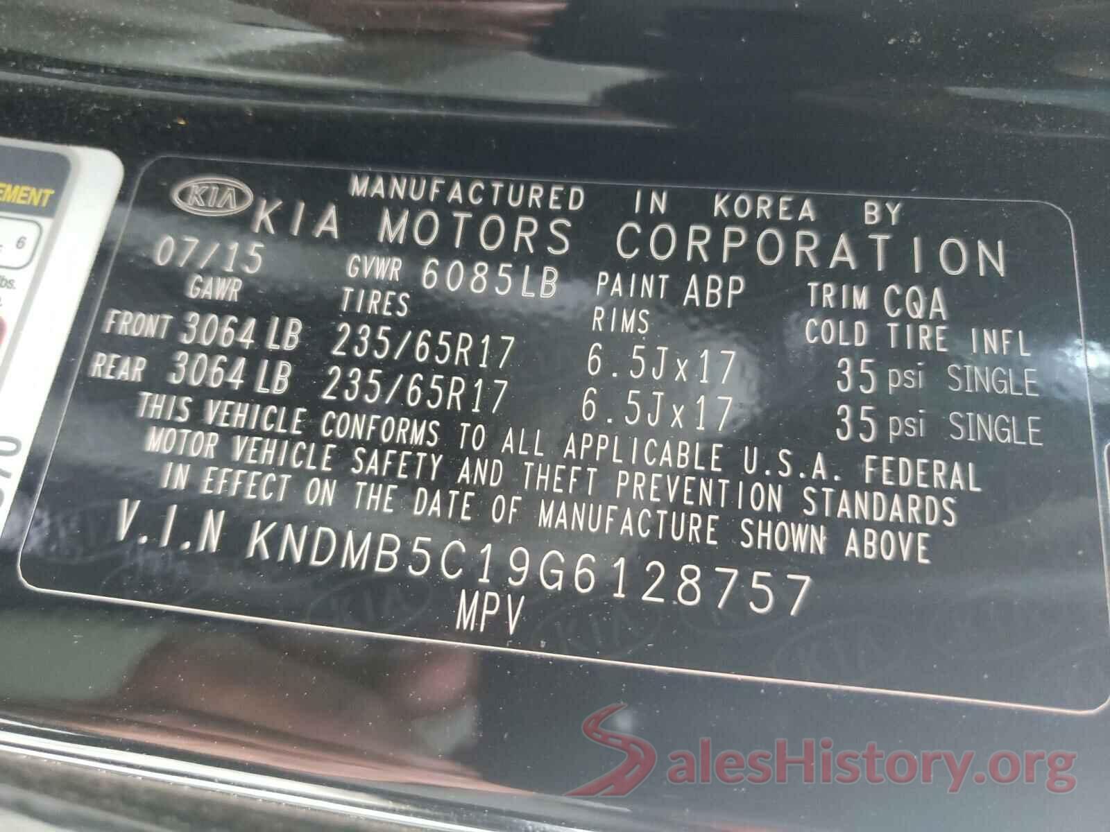 KNDMB5C19G6128757 2016 KIA SEDONA