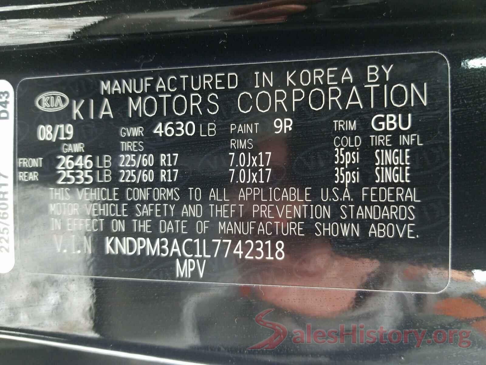 KNDPM3AC1L7742318 2020 KIA SPORTAGE