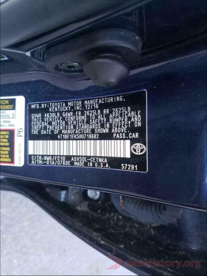 4T1BF1FK5HU718682 2017 TOYOTA CAMRY