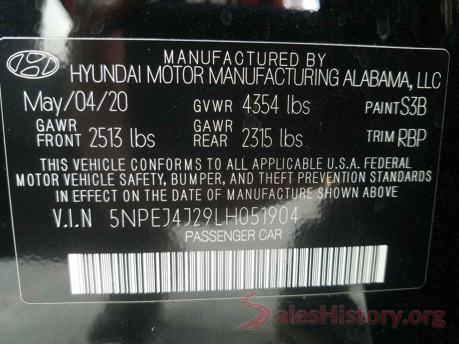 5NPEJ4J29LH051904 2020 HYUNDAI SONATA