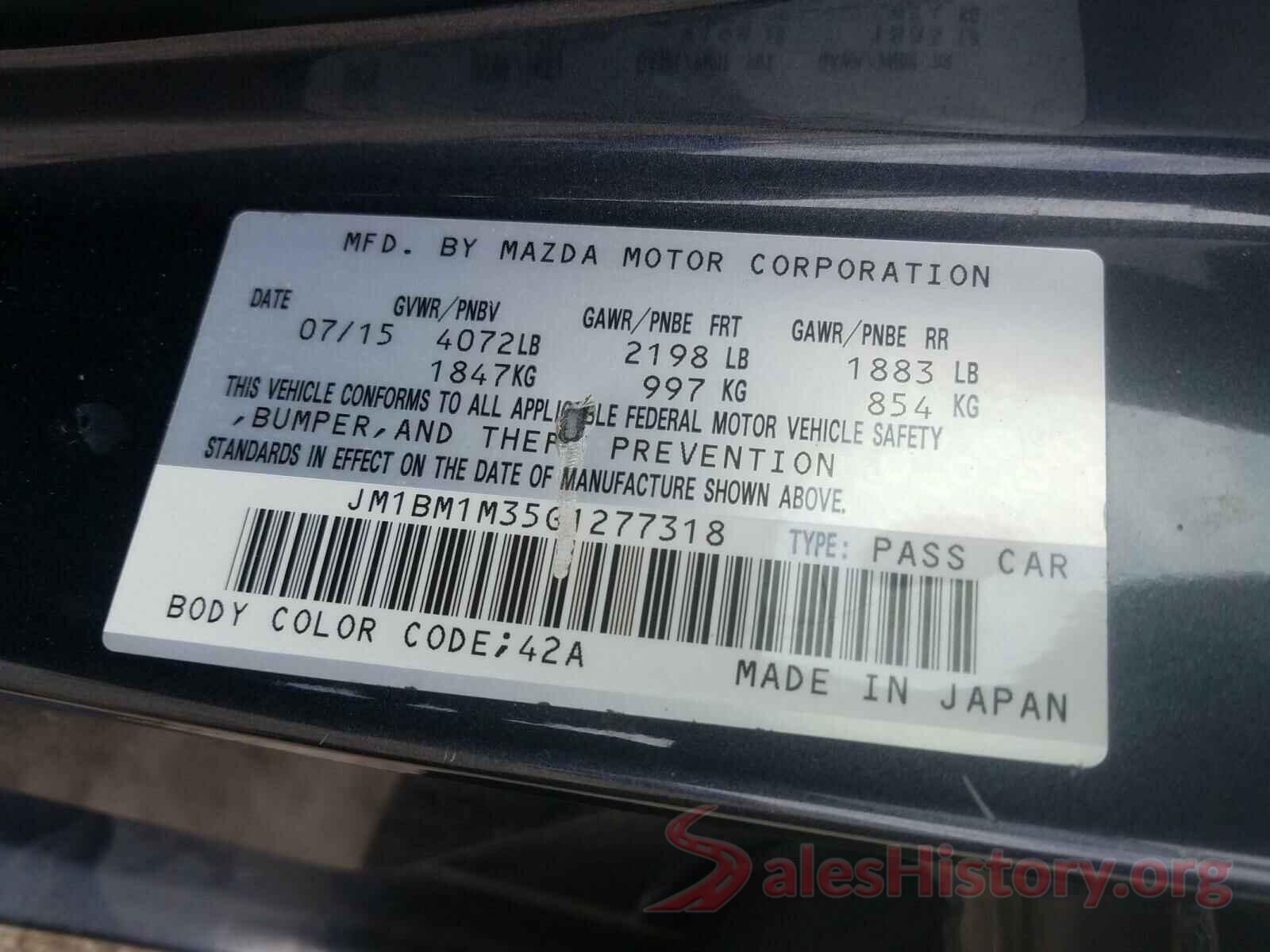 JM1BM1M35G1277318 2016 MAZDA 3