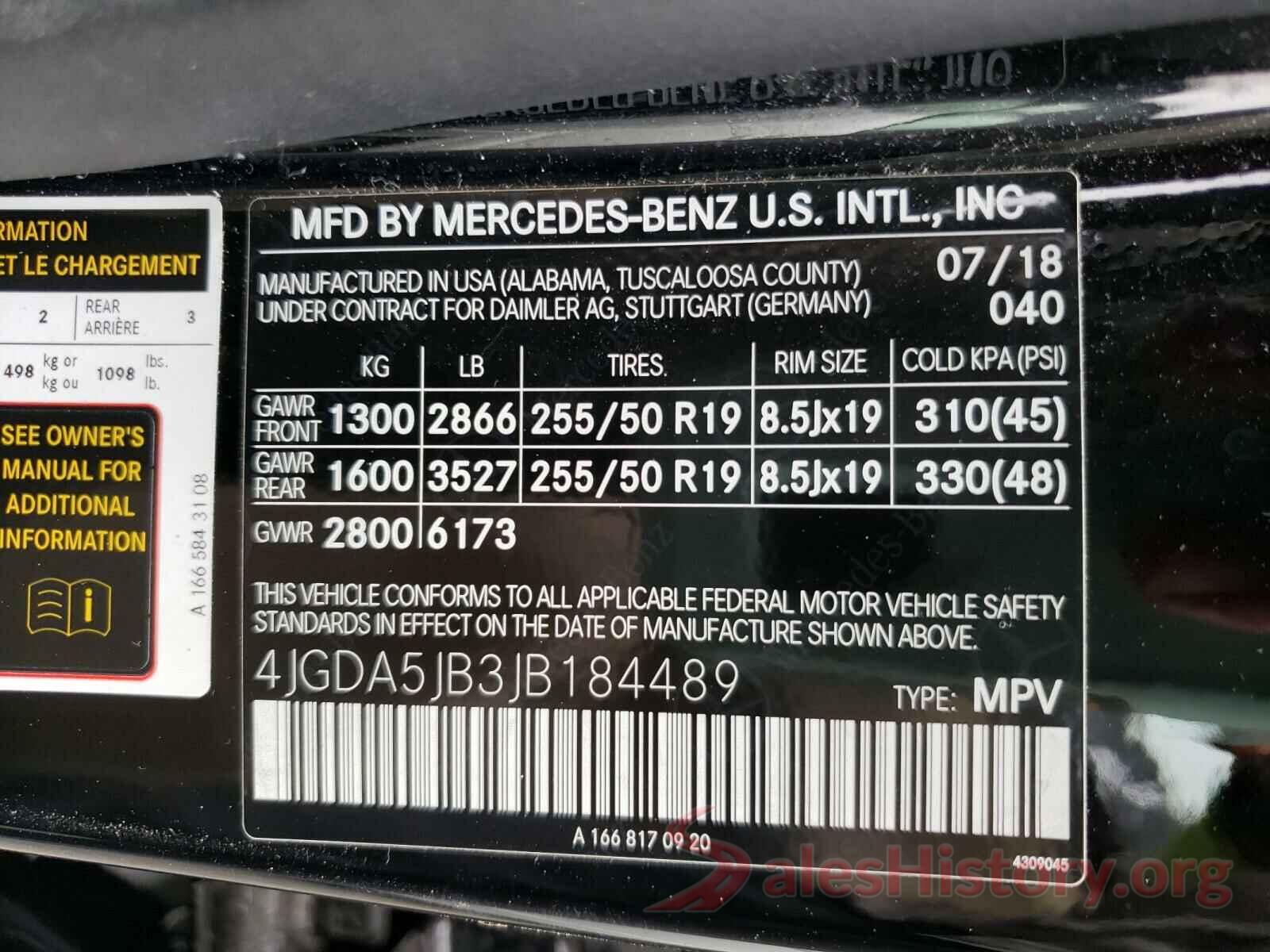 4JGDA5JB3JB184489 2018 MERCEDES-BENZ G CLASS