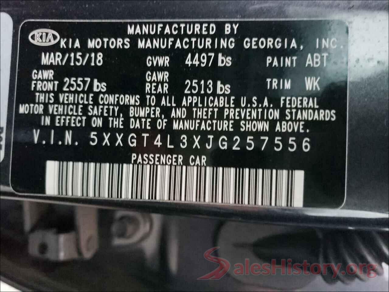 5XXGT4L3XJG257556 2018 KIA OPTIMA