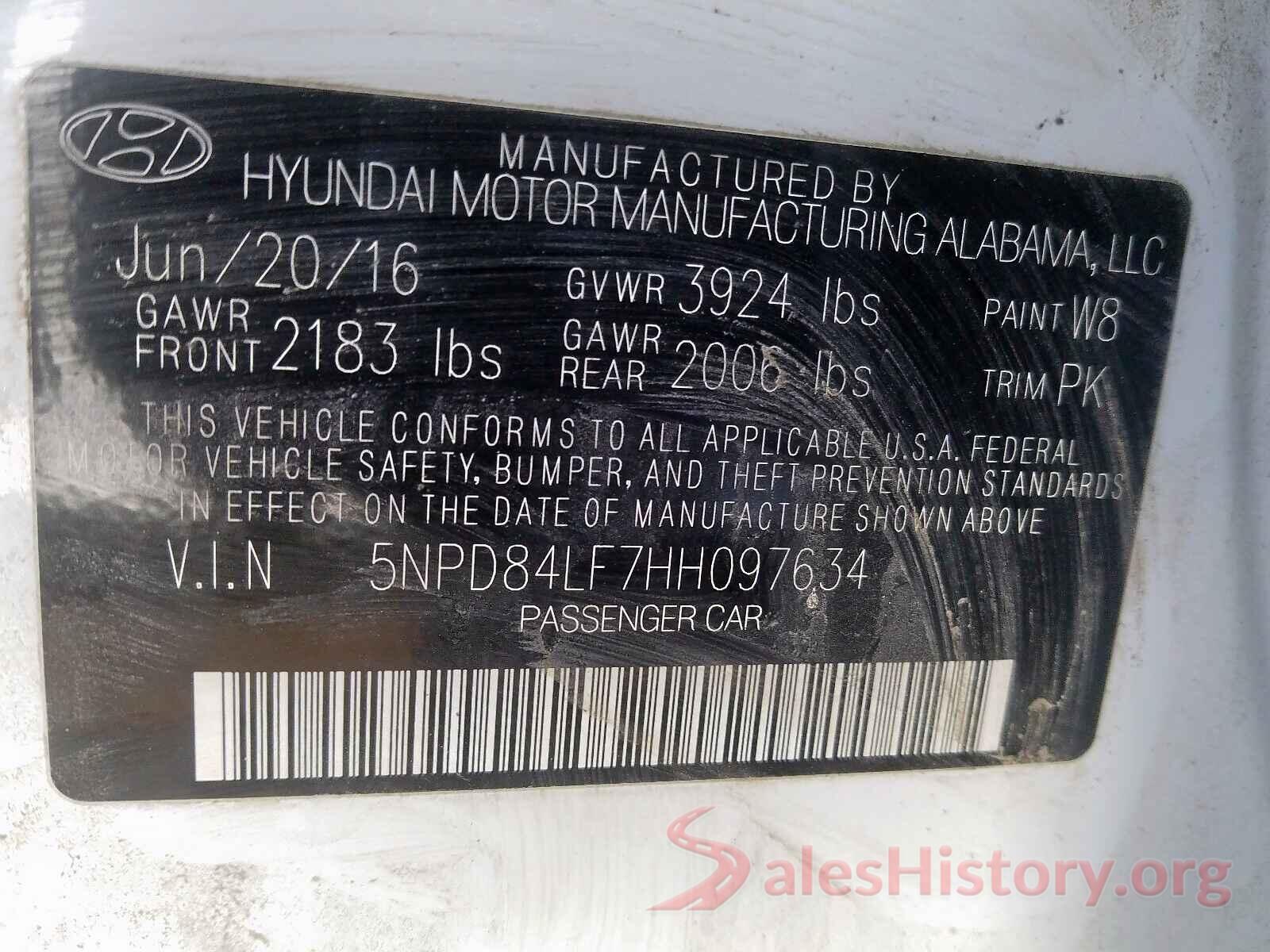 5NPD84LF7HH097634 2017 HYUNDAI ELANTRA