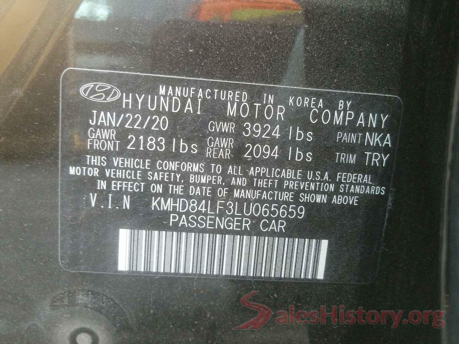 KMHD84LF3LU065659 2020 HYUNDAI ELANTRA