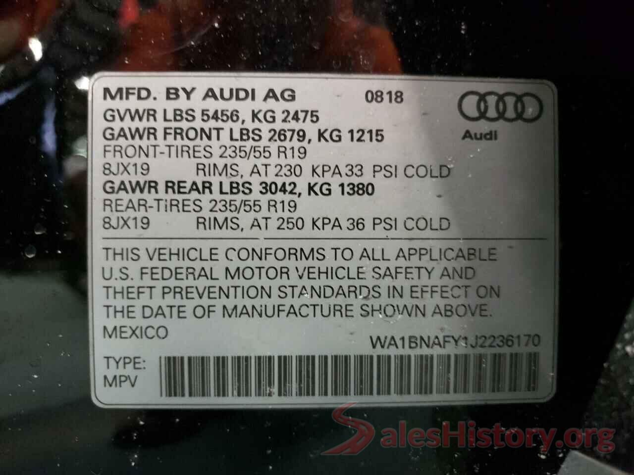 WA1BNAFY1J2236170 2018 AUDI Q5