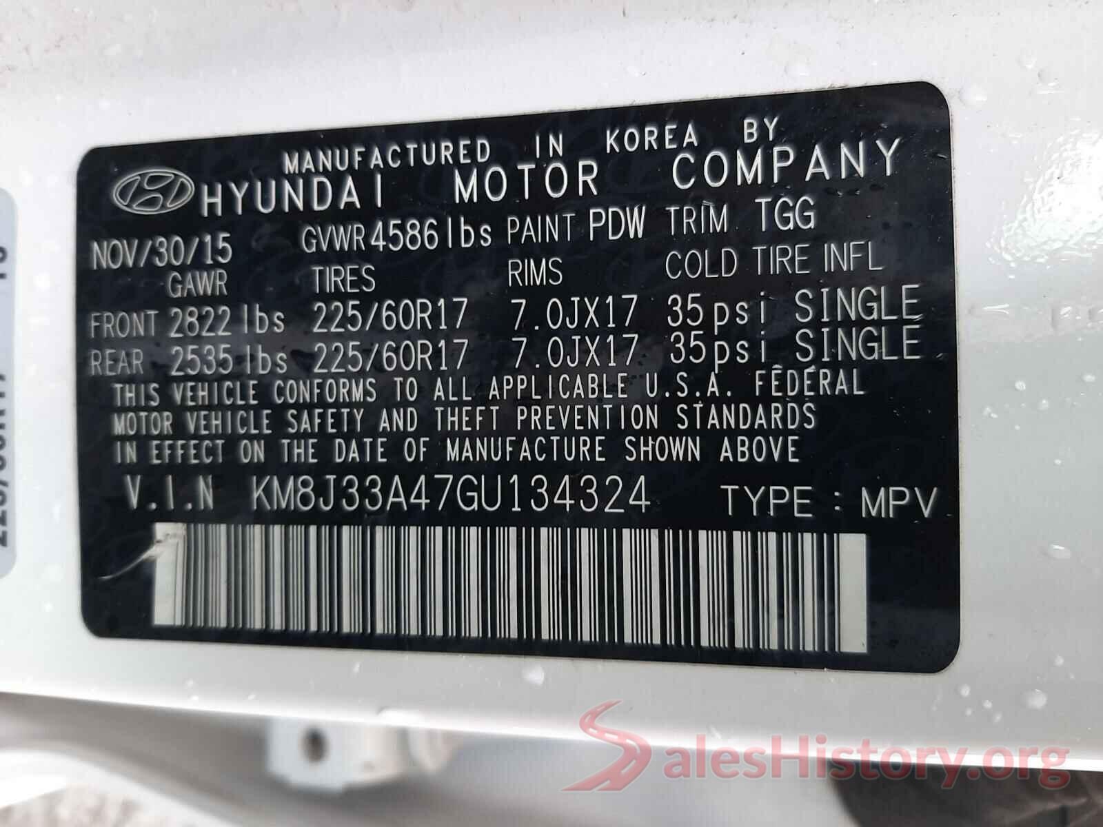 KM8J33A47GU134324 2016 HYUNDAI TUCSON