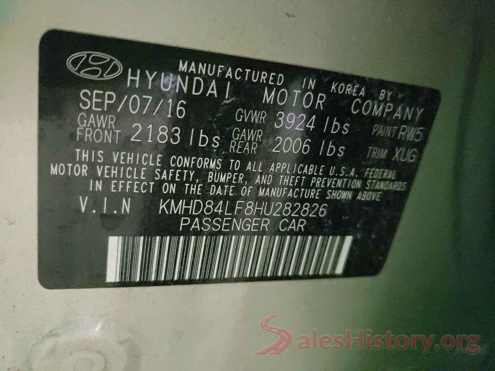 KMHD84LF8HU282826 2017 HYUNDAI ELANTRA