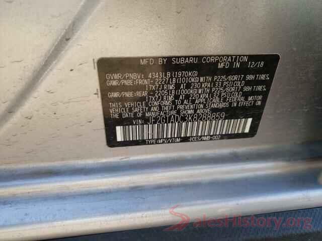 JF2GTADC3K8288859 2019 SUBARU CROSSTREK